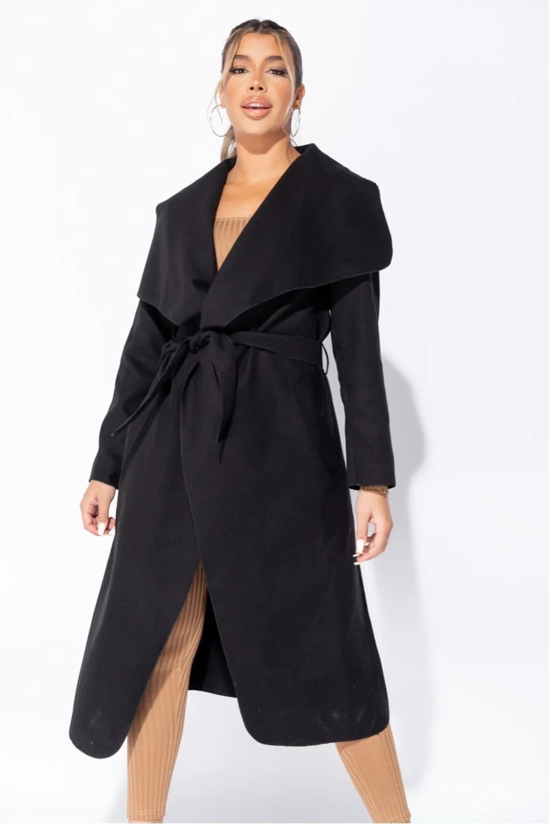 CARA Womens oversized belted coat